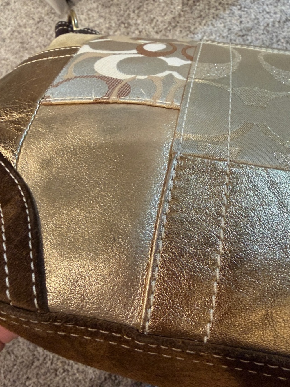 Vintage Coach F10387 Hobo Crossbody Patch Work - Picture 11 of 11